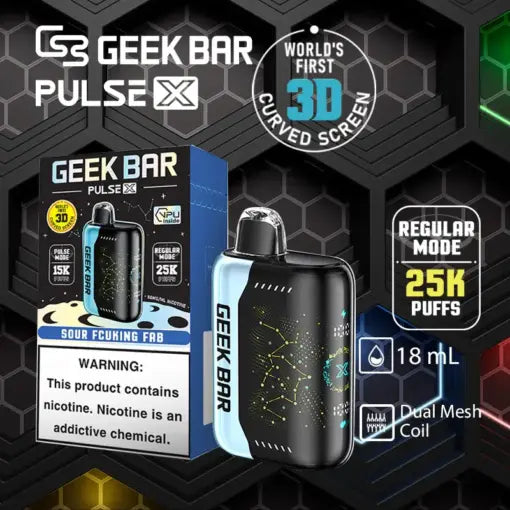 美國爆品GEEK BAR Pulse X 25000口 脈衝一次性盒子 拋棄式